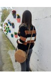  Round leather bag